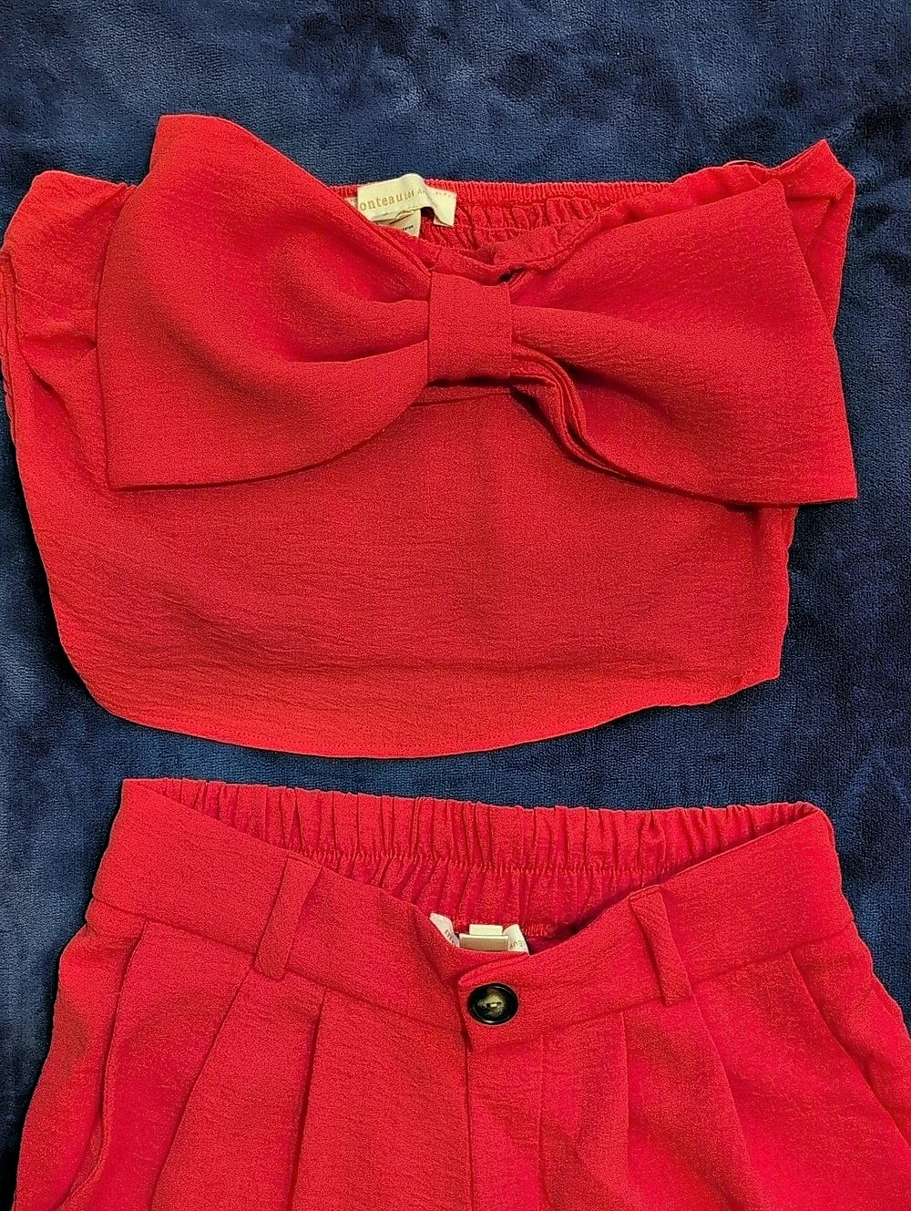 monteau los angeles Red Wide Leg Set Size Small - Picture 3 of 11